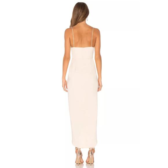 Shona Joy Core Draped Dress Nude Size 4 Strapless Tulip Hem Revolve Bridesmaid - Picture 3 of 8